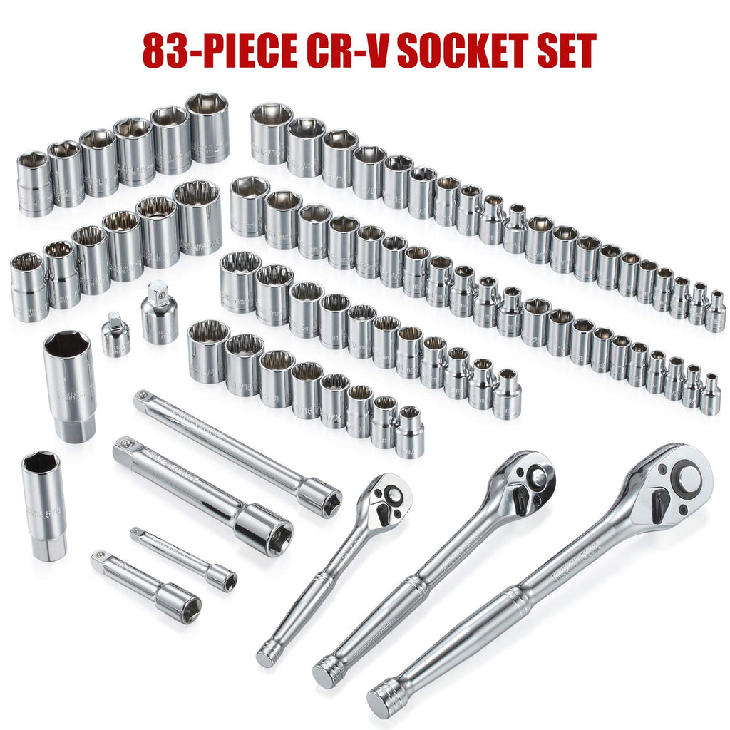 438-Piece Mechanics Tool Set with 3-Drawer Metal Box J597