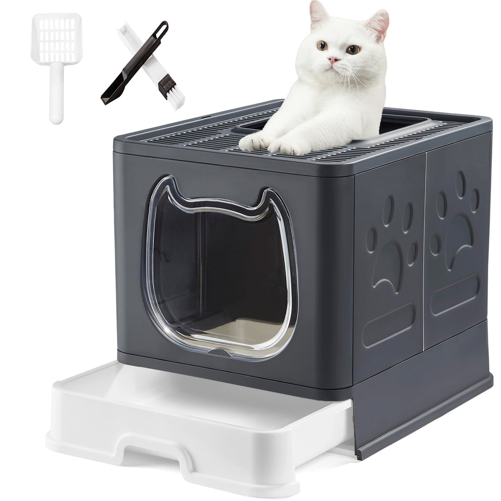 Enclosed Cat Litter Box with Lid and Scoop Z231