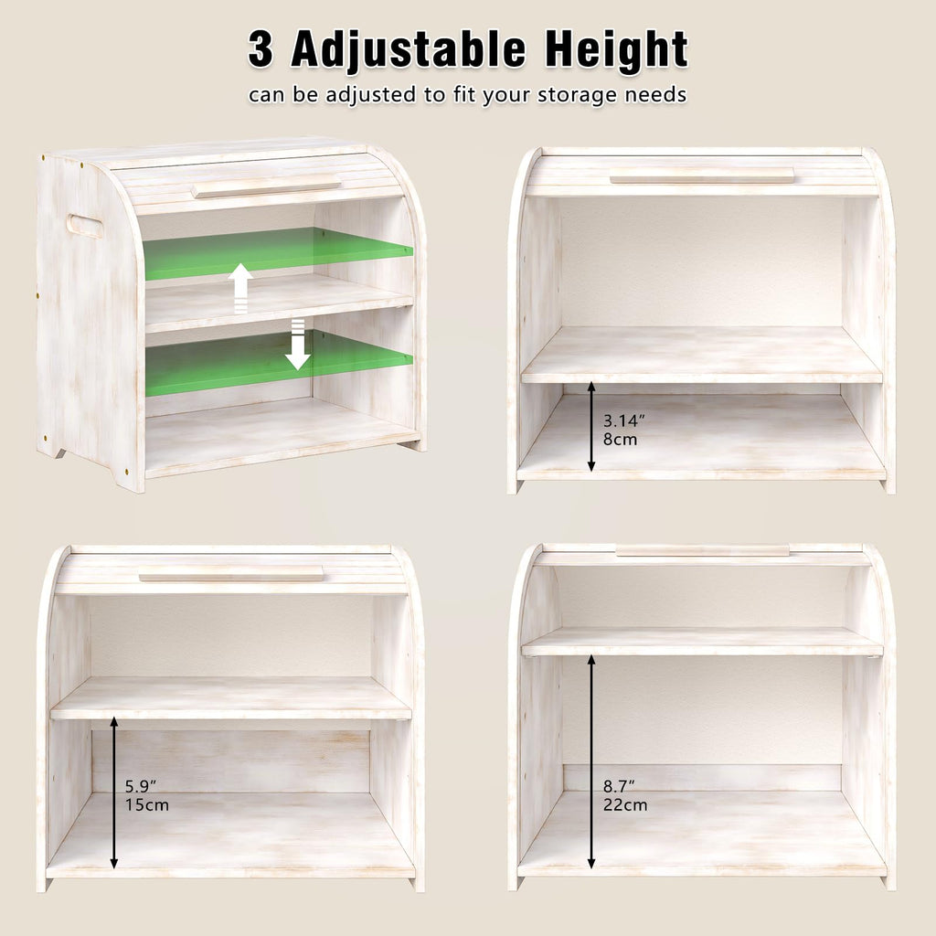 Bamboo Roll Top Bread Box J5711