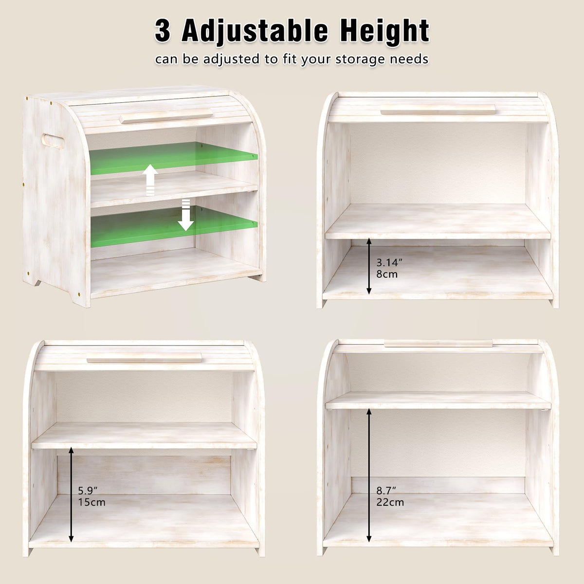 Bamboo Roll Top Bread Box J5711