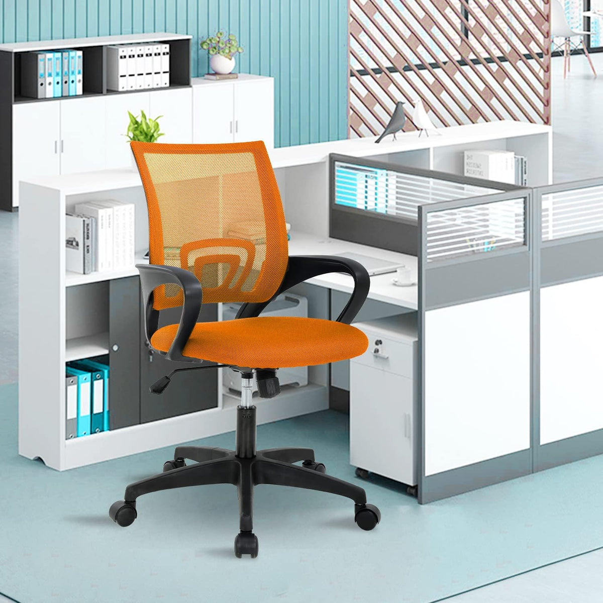 Ergonomic Orange Mesh Office Chair with Lumbar Support C2188