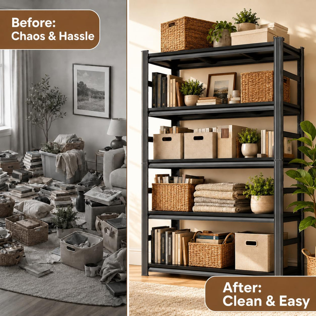 Heavy Duty Wood 5 Tier Bookshelf F904