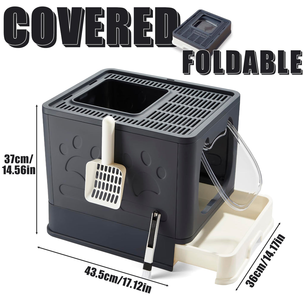 Enclosed Cat Litter Box with Lid and Scoop Z231