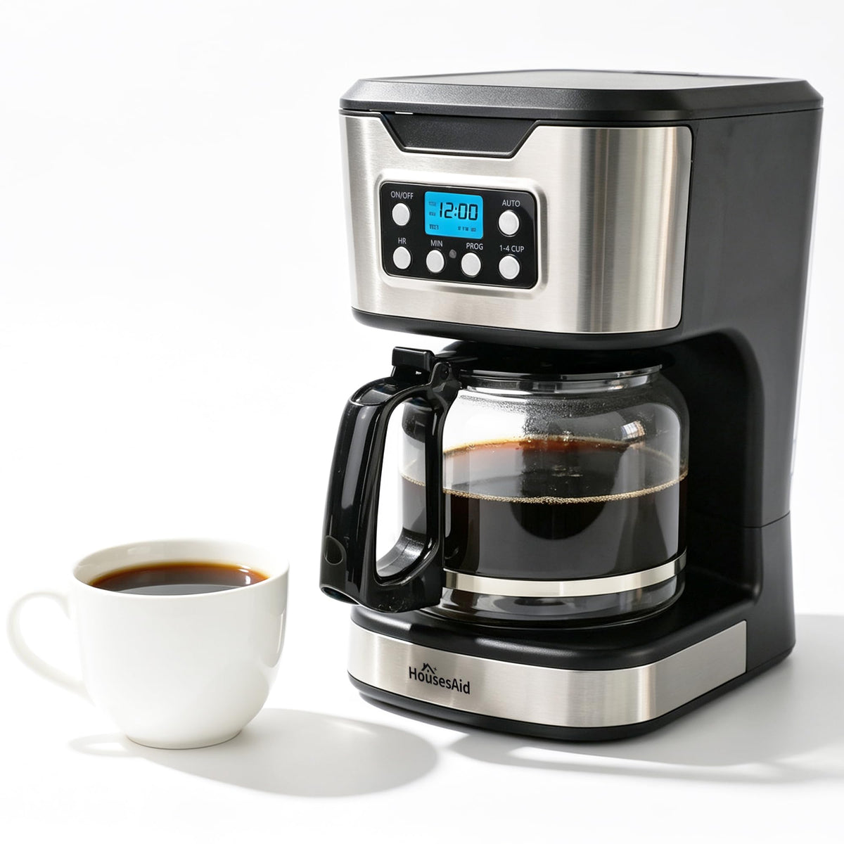 Black Stainless Steel Programmable Coffee Maker M99616