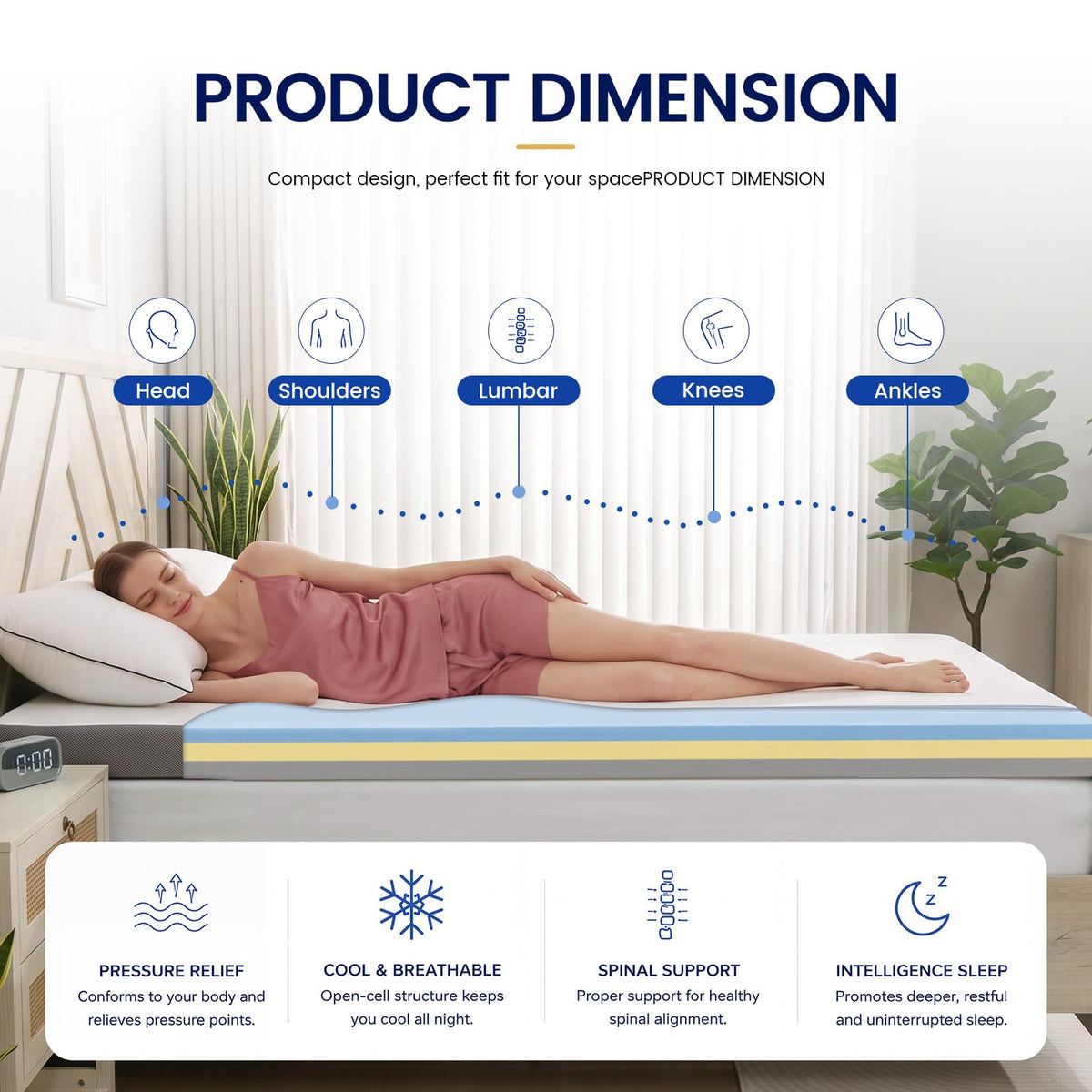 6 Inch Memory Foam Trifold Folding Mattress V17112