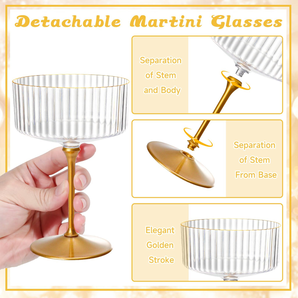 24 Pcs 9 Oz Champagne Martini Glasses Set U703303
