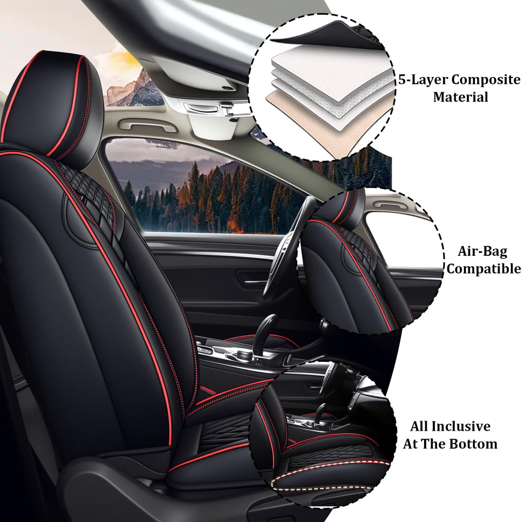 Waterproof Nappa Leather Full Set Car Seat Covers E383084