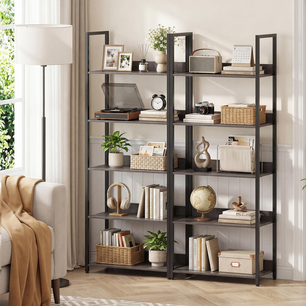 5-Tier Wooden Bookshelf Set of 2 R632