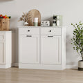 White 20-Gallon Wooden Tilt-Out Trash Can Cabinet G384822