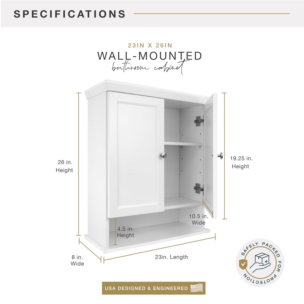 White Wall Mounted Medicine Cabinet Organizer X6553