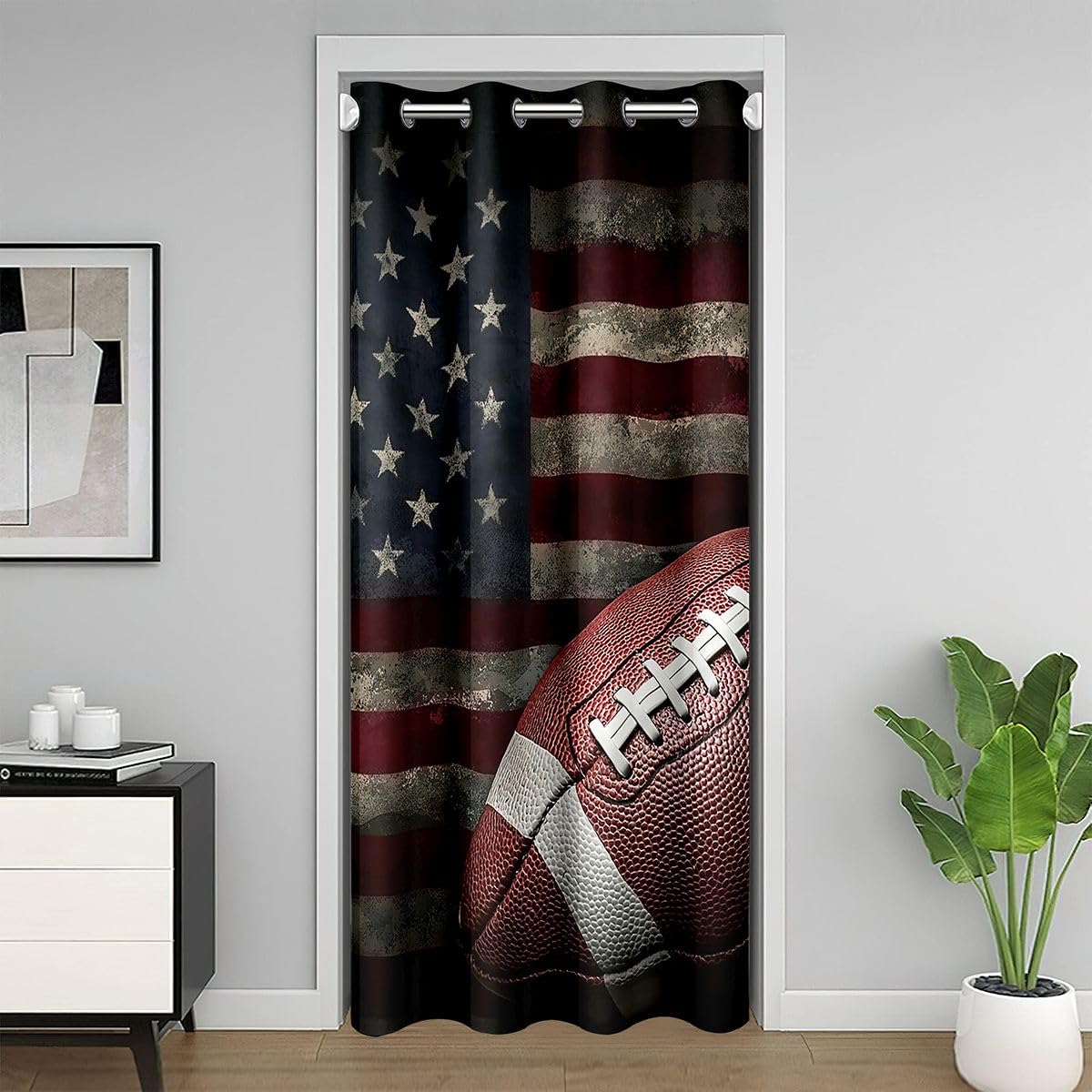 American Flag Blackout Door Curtain 34''W X 80''L X3645