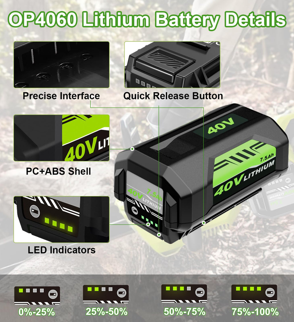 40V Lithium-Ion 7.5Ah Battery V7098