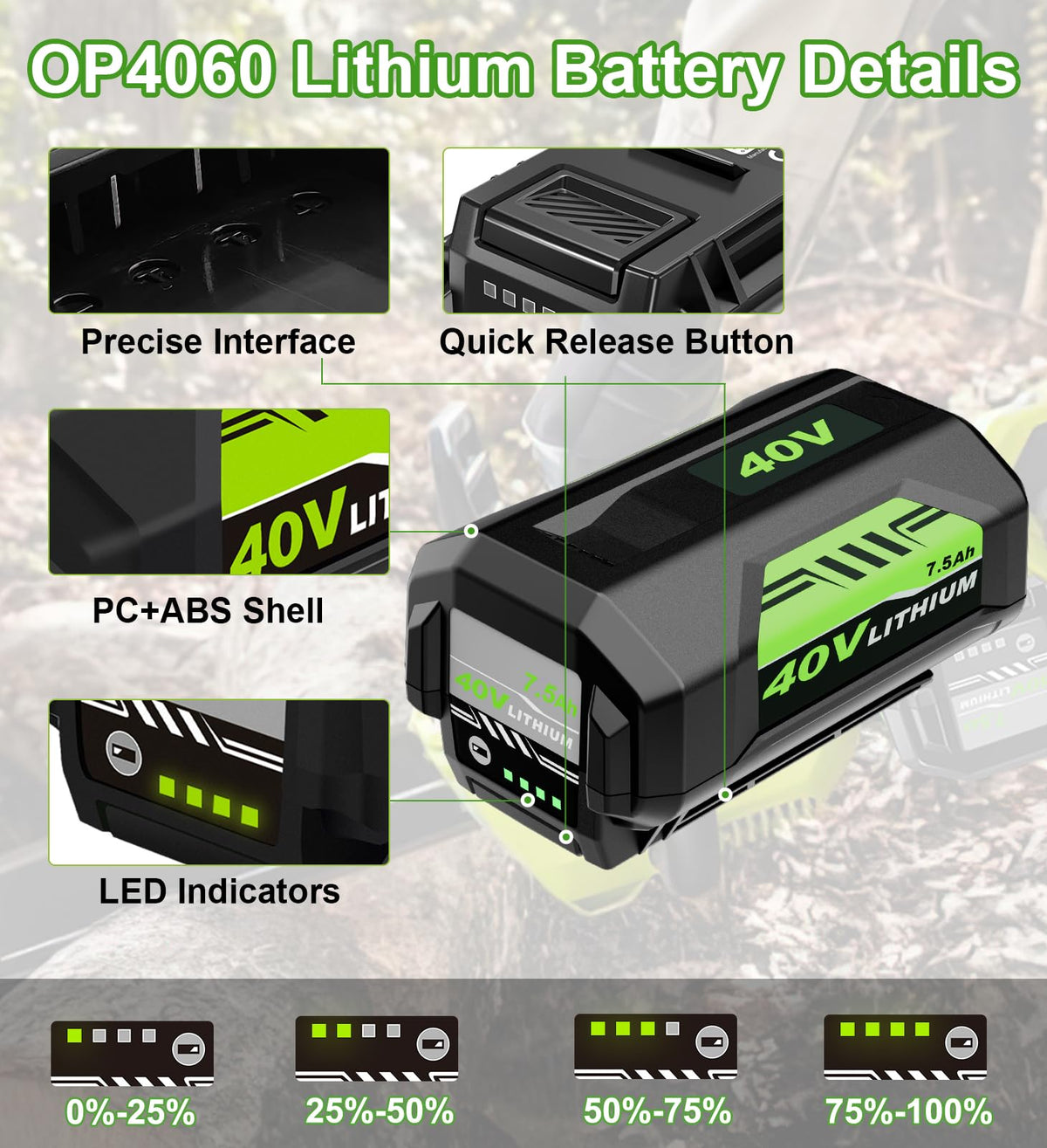 40V Lithium-Ion 7.5Ah Battery V7098