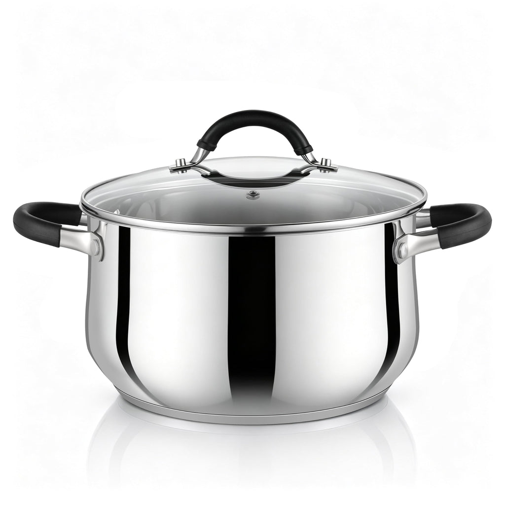 6 Quart Stainless Steel Induction Stock Pot with Lid N664