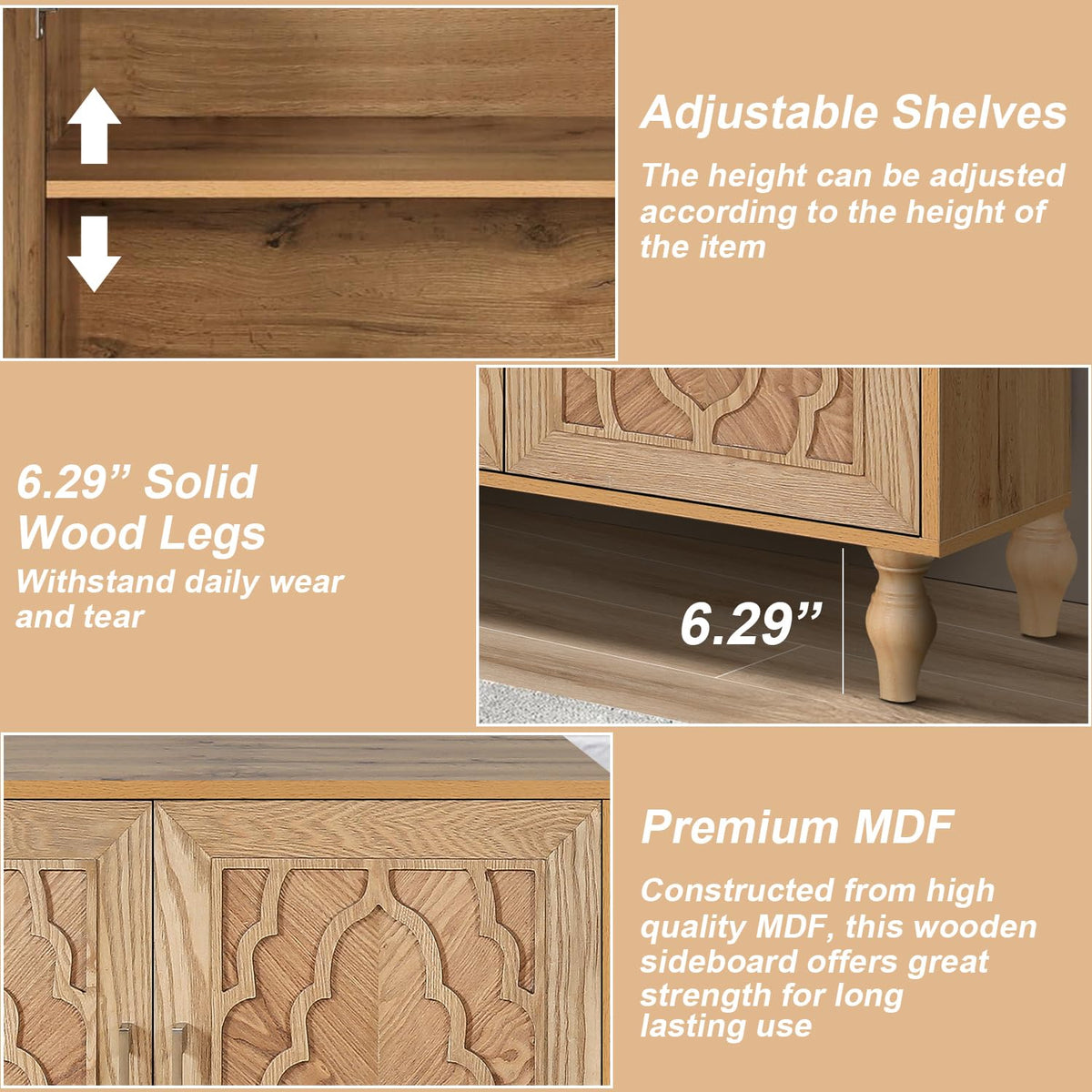 Wooden Accent Storage Cabinet E57924