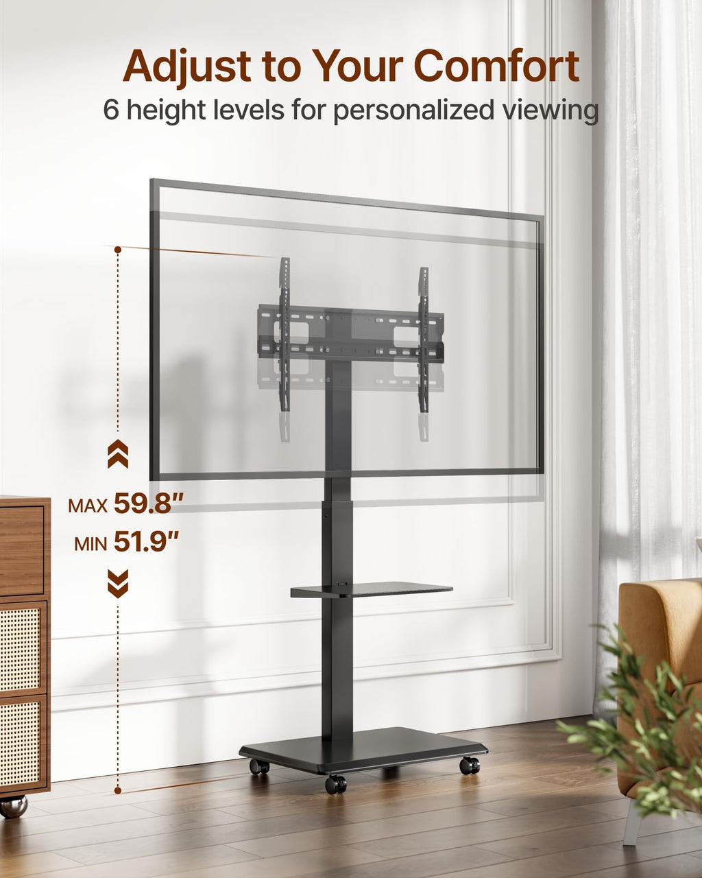 Rolling TV Stand with Power Outlet for 32-75 inch TVs G227020