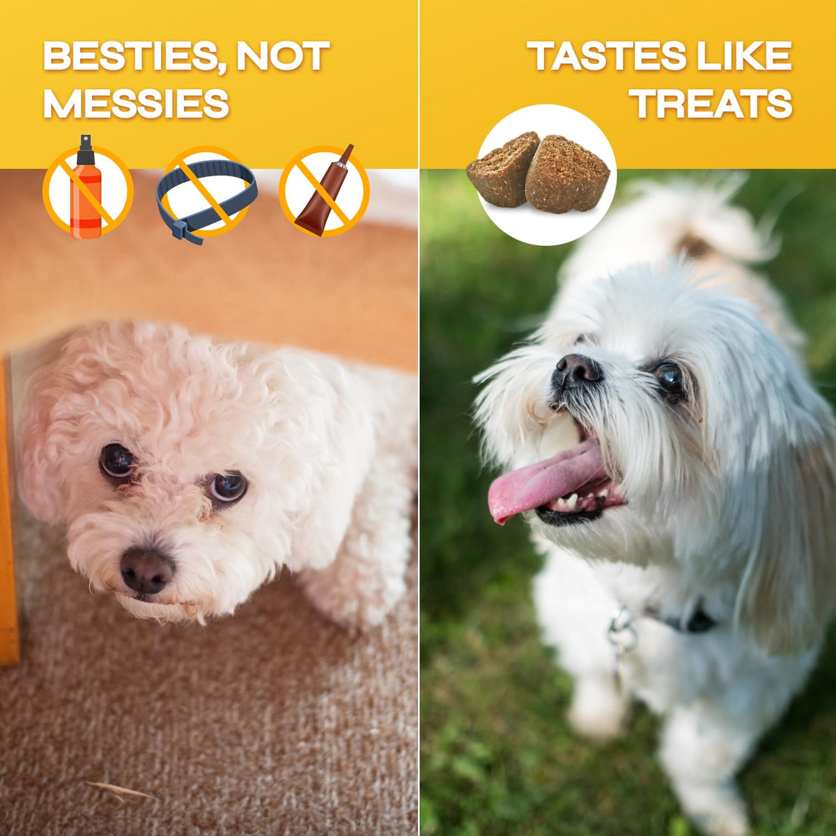 Flea and Tick Chewable Soft Treats for Dogs D38296