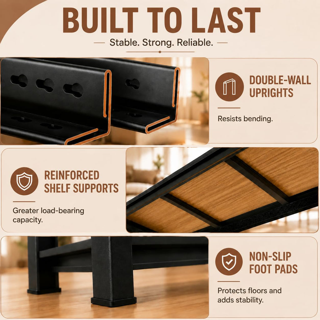 Heavy Duty Wood 5 Tier Bookshelf F904