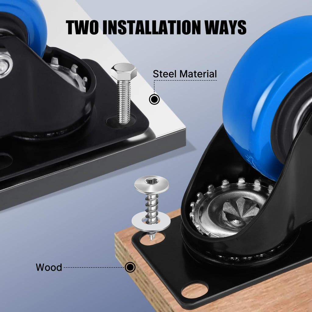 2 Inch Locking Swivel Caster Wheels Set of 8 K622