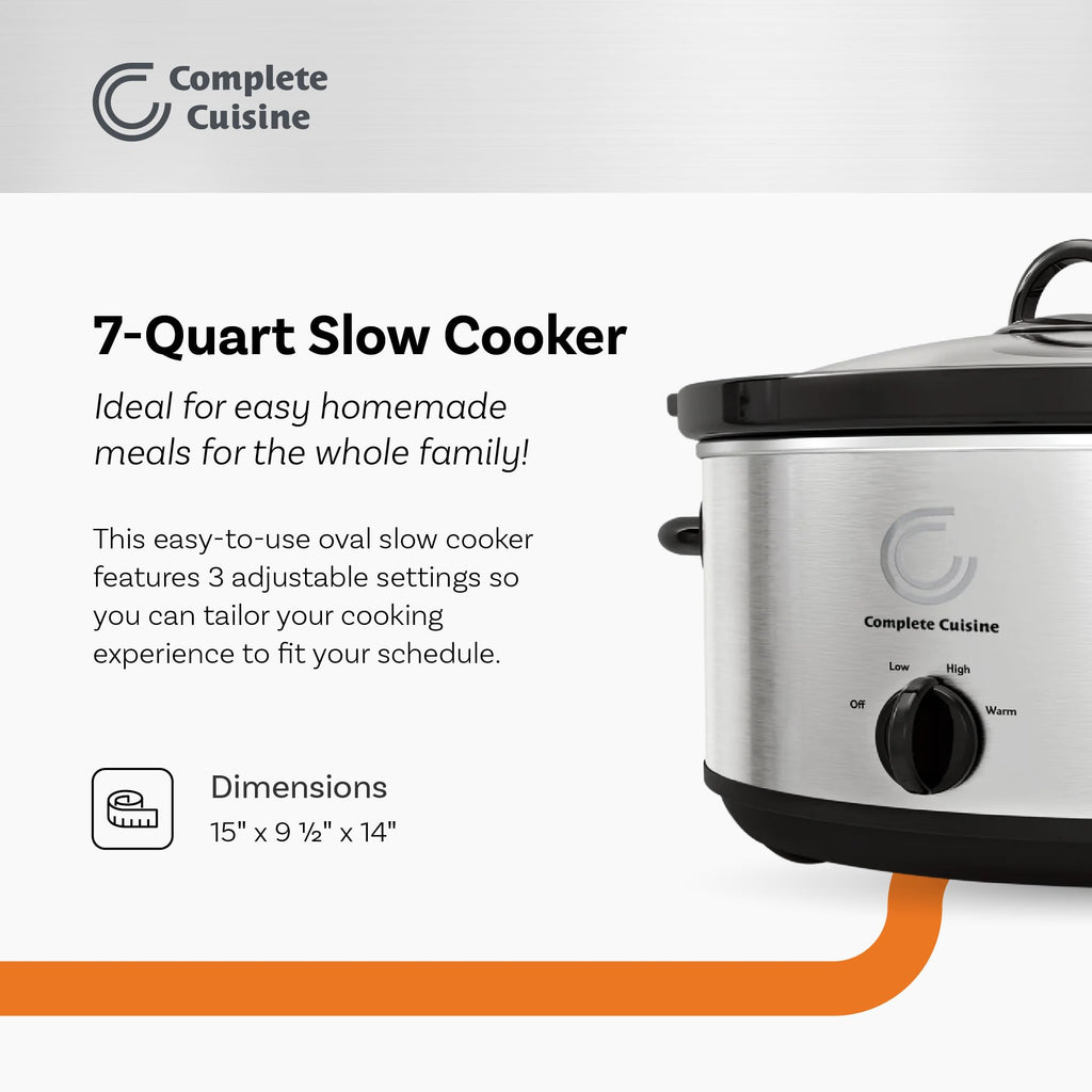 7-Quart Oval Stainless-Steel Slow Cooker B312294