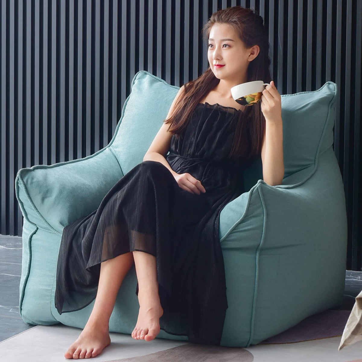 Yellow Bean Bag Chair V43965