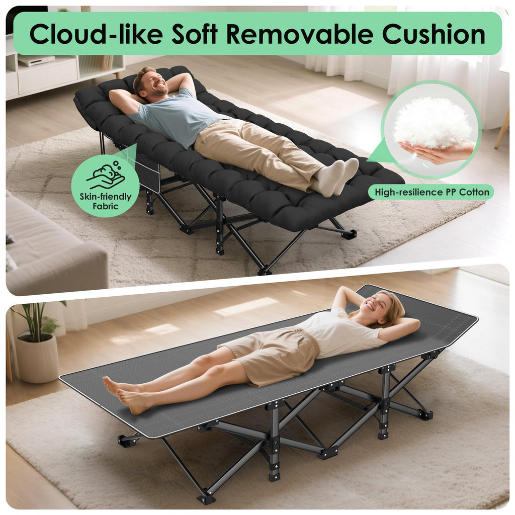 Folding Camp Cot with Cushion X6596