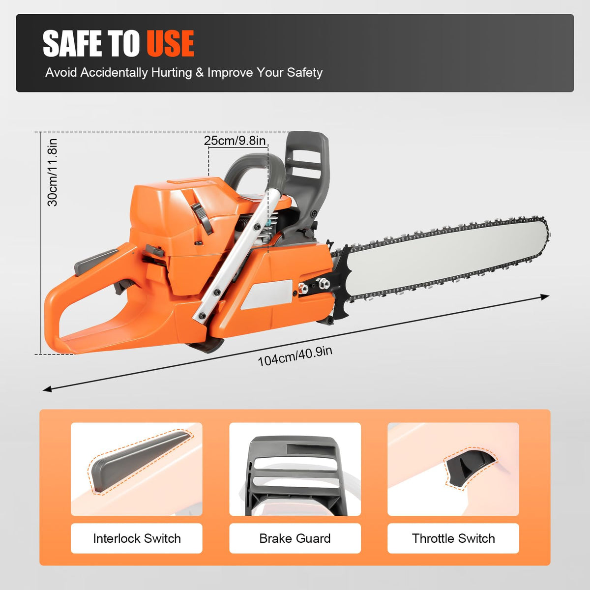24 Inch 2-Stroke Gas Chainsaw H4664