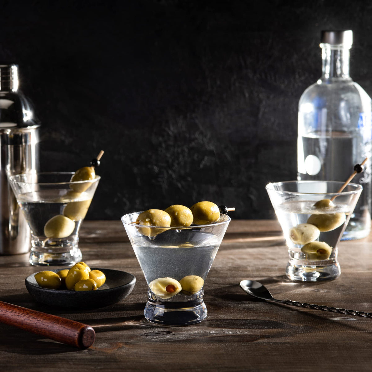 Set of 6 Stemless Martini Glasses 8 oz S385