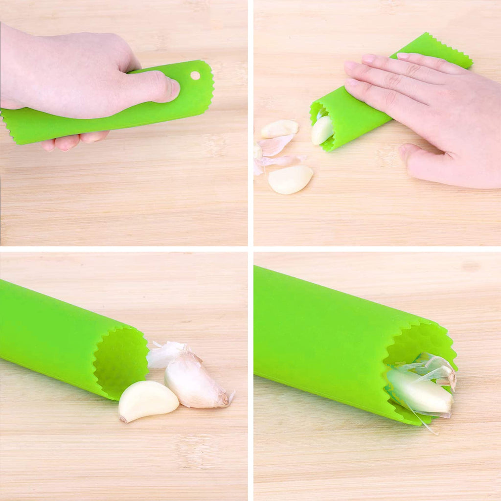Stainless Steel Garlic Press Rocker with Silicone Peeler W270