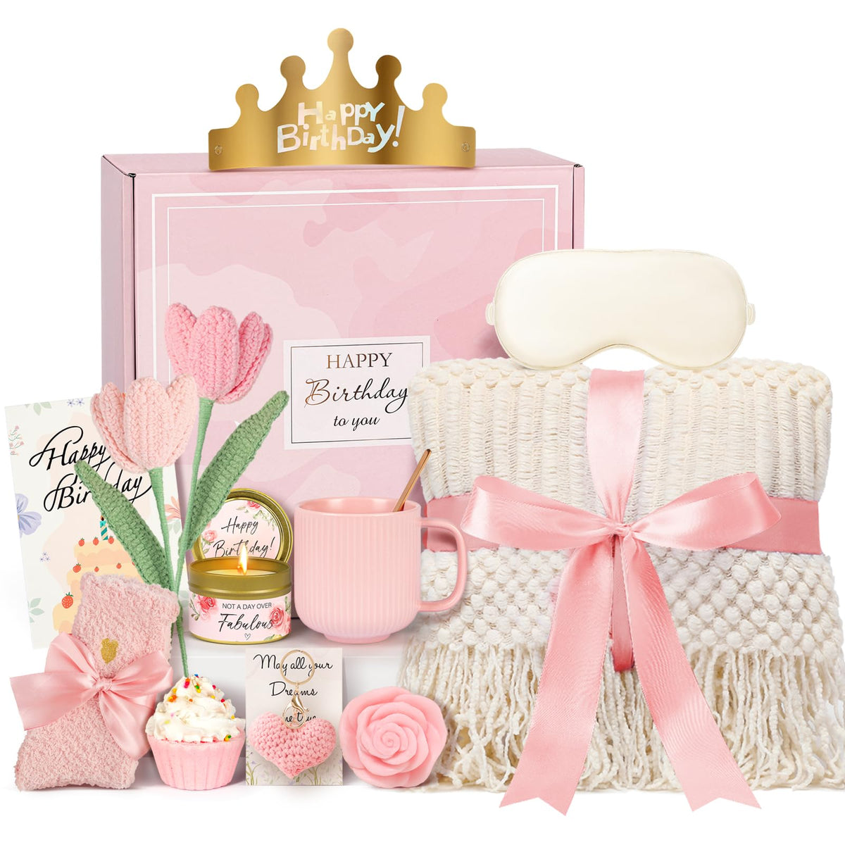 13PCS Spa Self Care Gift Basket Set Rose D361