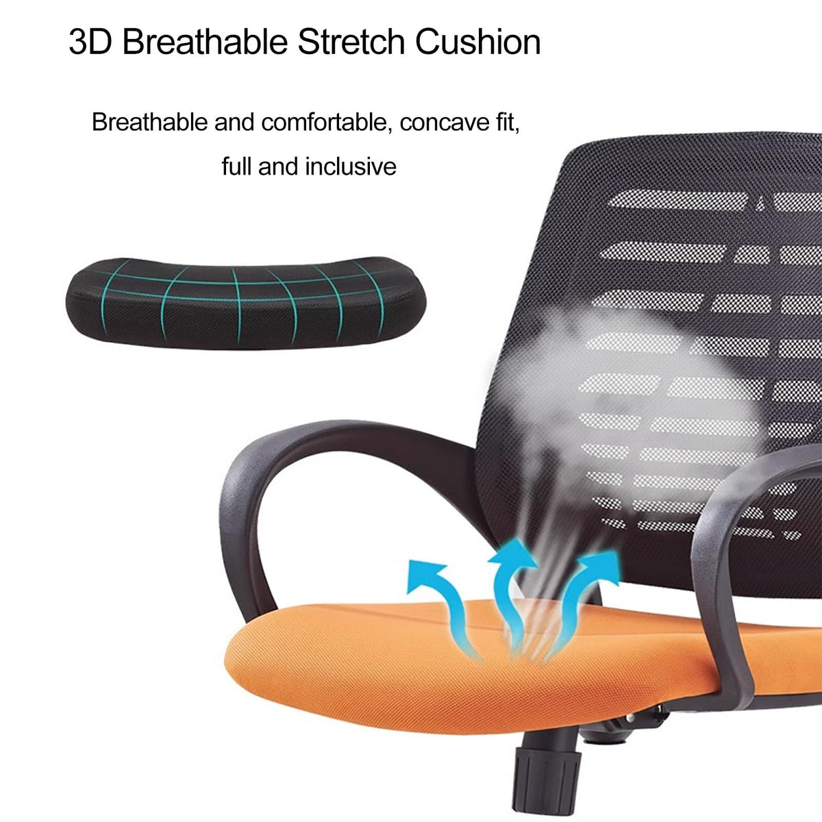Orange Ergonomic Mesh Office Chair with Lumbar Support N51718