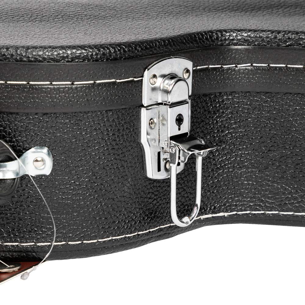 Wooden Hard-Shell Electric Guitar Case with Lock Latch Padding H747218