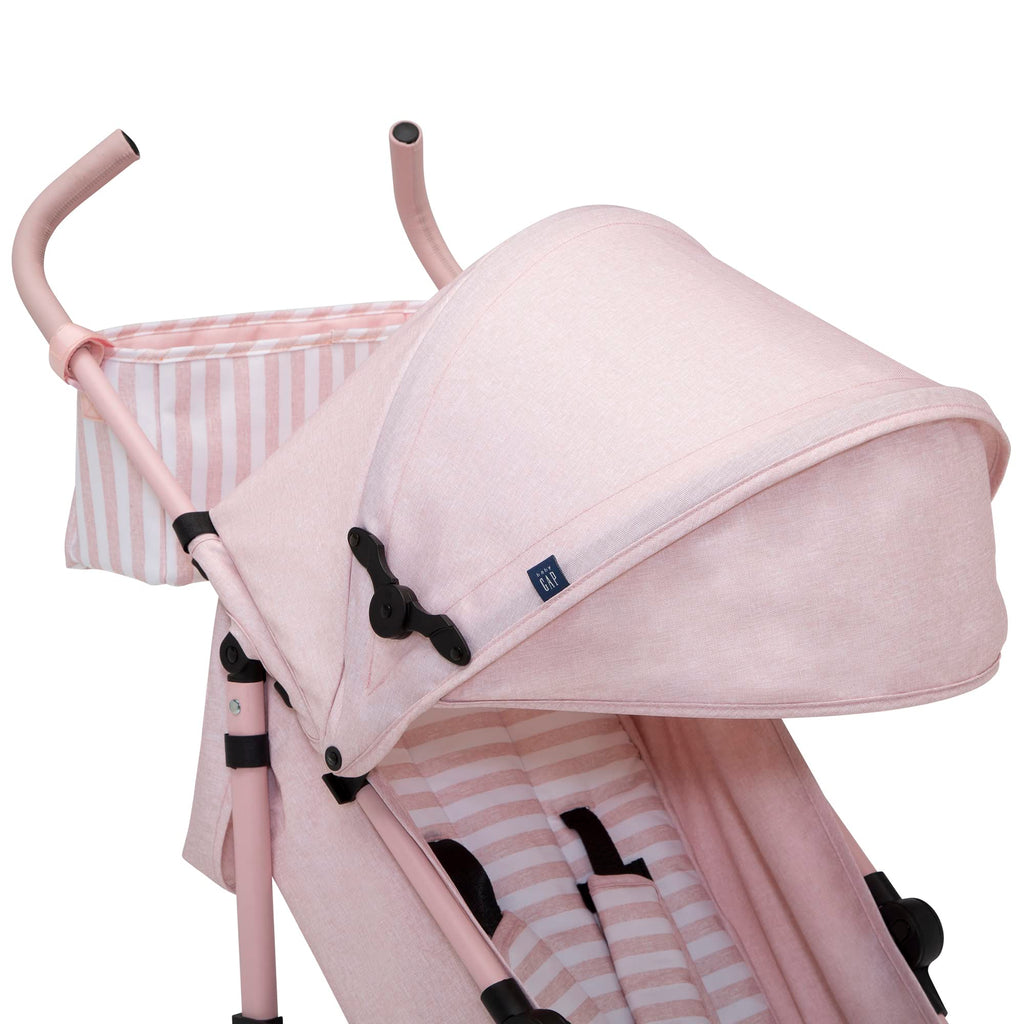Lightweight Stroller with Recline, Compact Fold & Removable Parent Organizer, Pink Stripes K5134