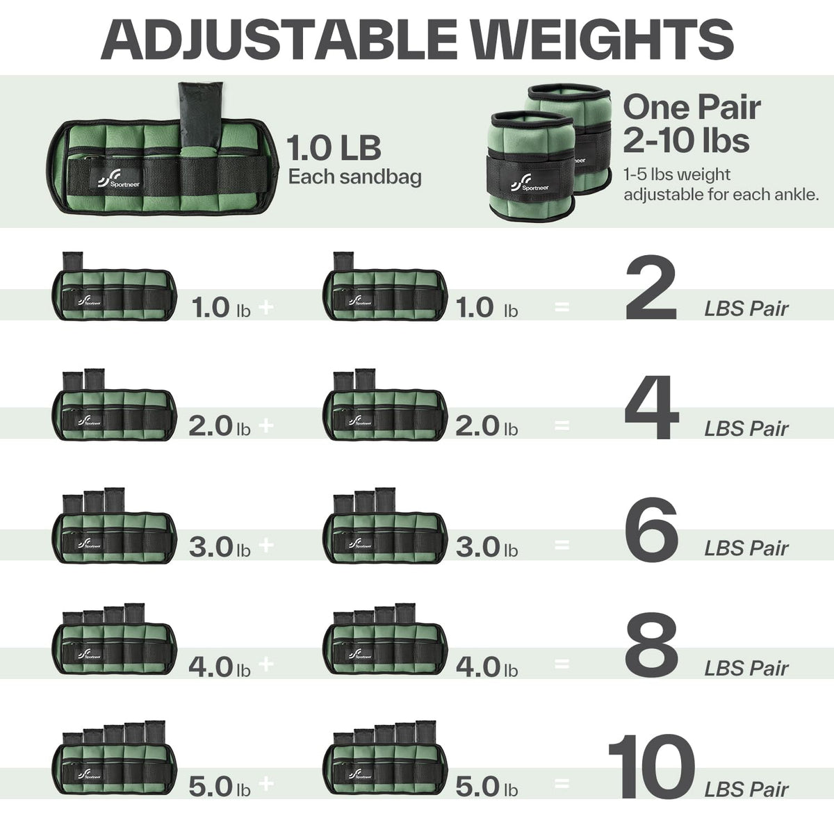 Adjustable Ankle Weights with Dumbbells A113