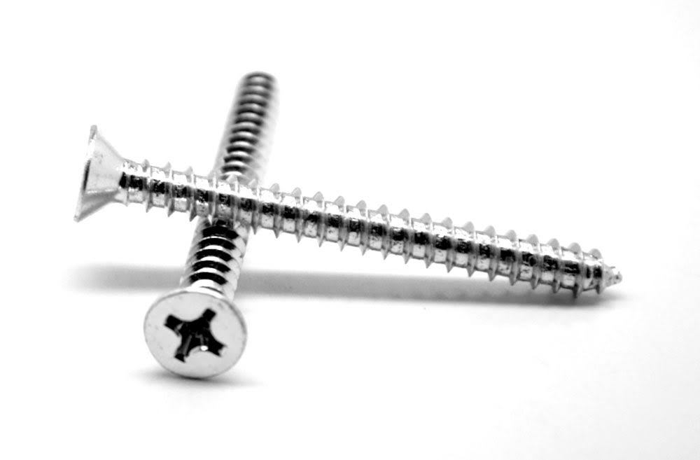 1/4-14 x 1 1/2 Sheet Metal Screw Phillips Flat Head Type AB Low Carbon Steel Zinc Plated R5835