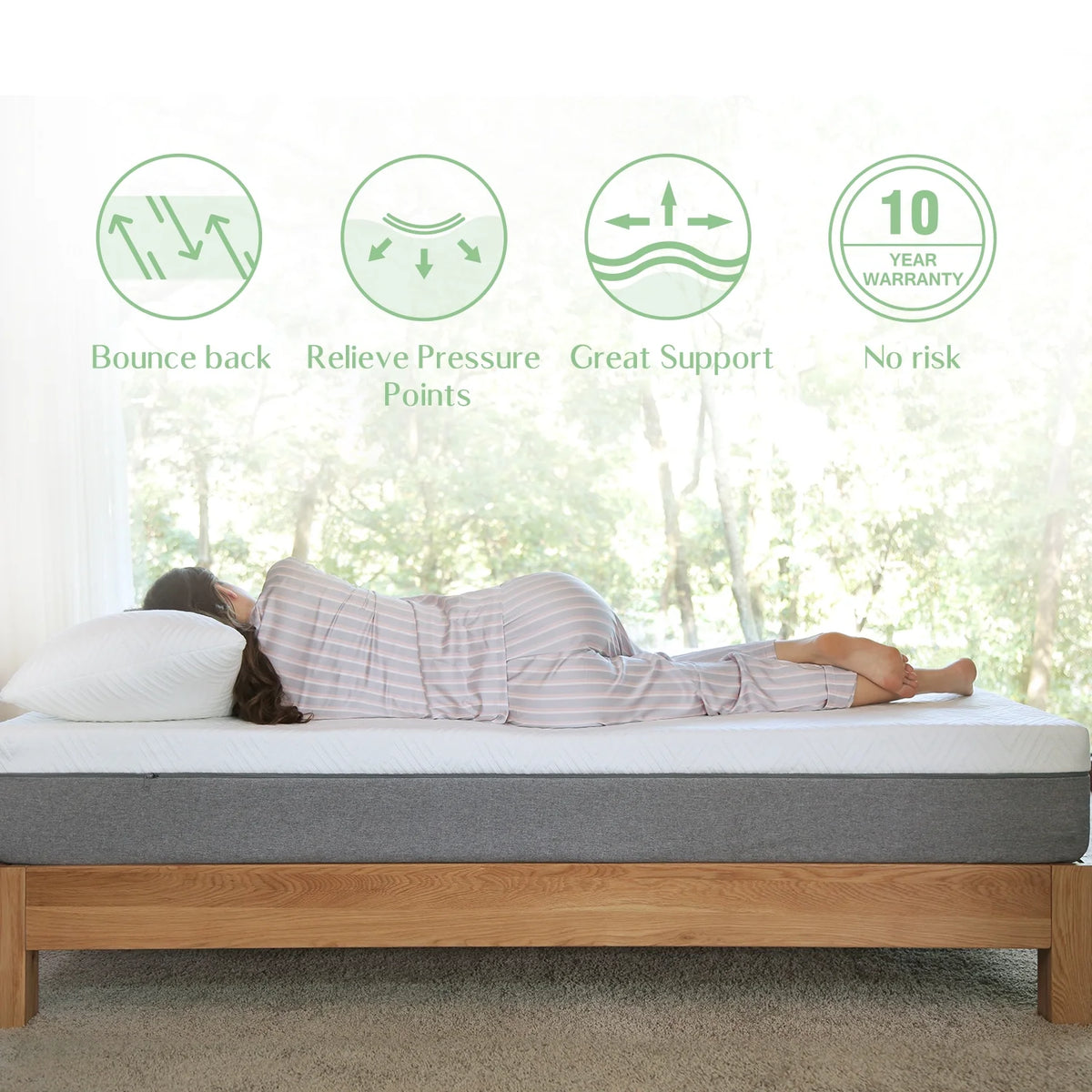 10 inch Gel Memory Foam Queen Size Mattress N84216