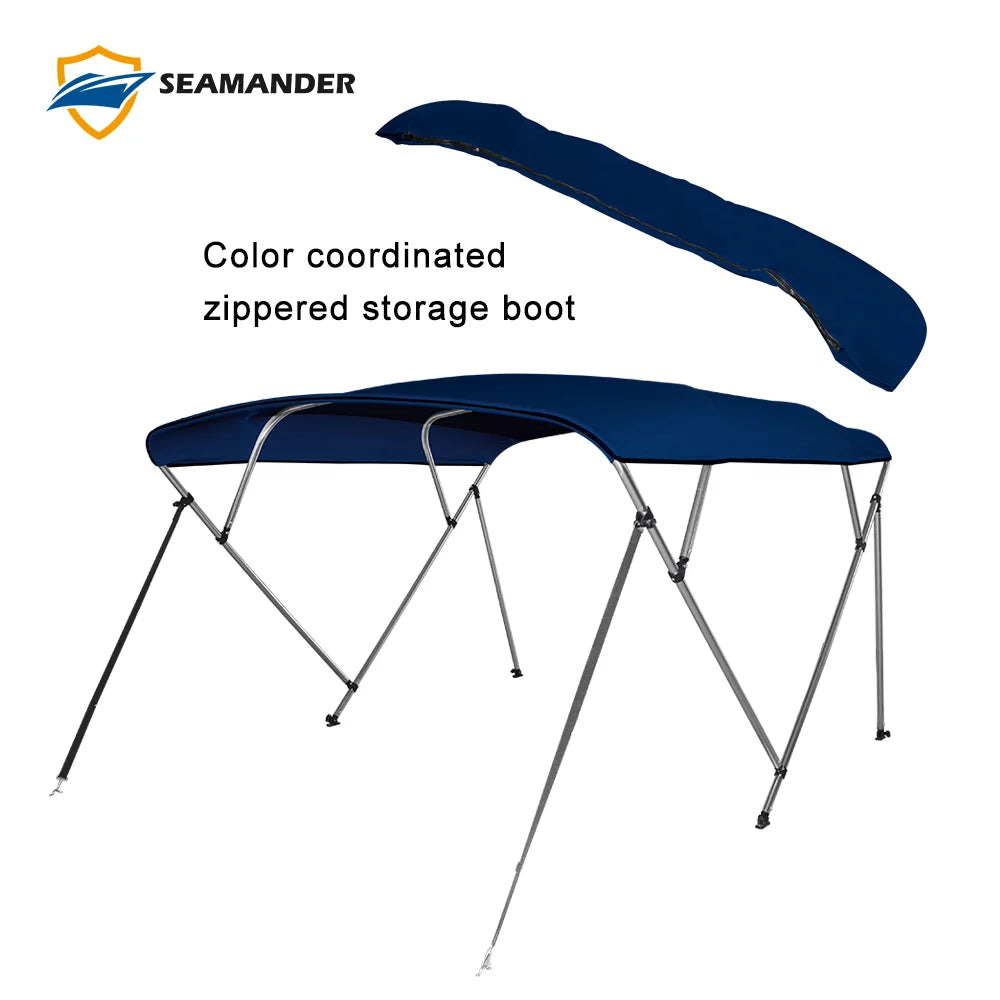 4 Bow Bimini Top Boat Cover with Storage Boot, Navy Blue A54026