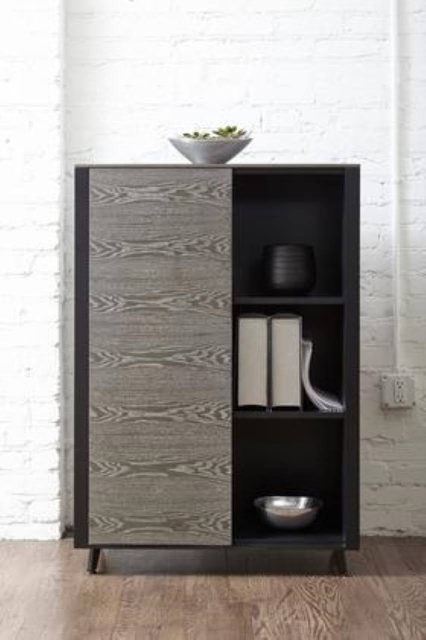 Grey Ash / Black Bookcase T2879