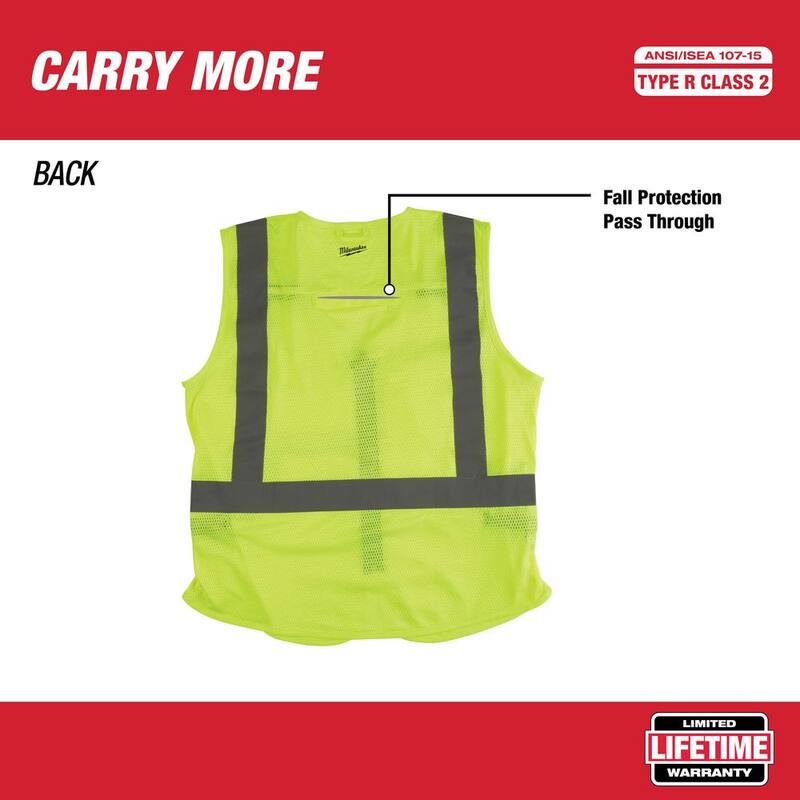Yellow Class 2 High Visibility Safety Vest with 10 Pockets 4-Pack E227