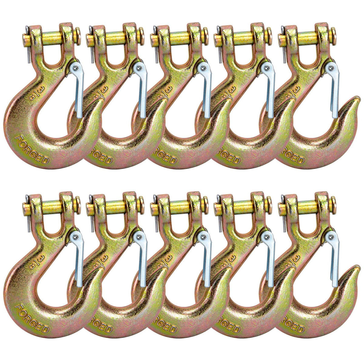 3/8 Chain Hooks with Safety Latch, 10 Pack D2914
