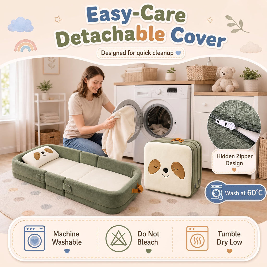 Foldable Portable Toddler Travel Bed with Pillow J1411