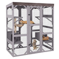Outdoor Catio Cat Enclosure with 7 Platforms Grey Z238792