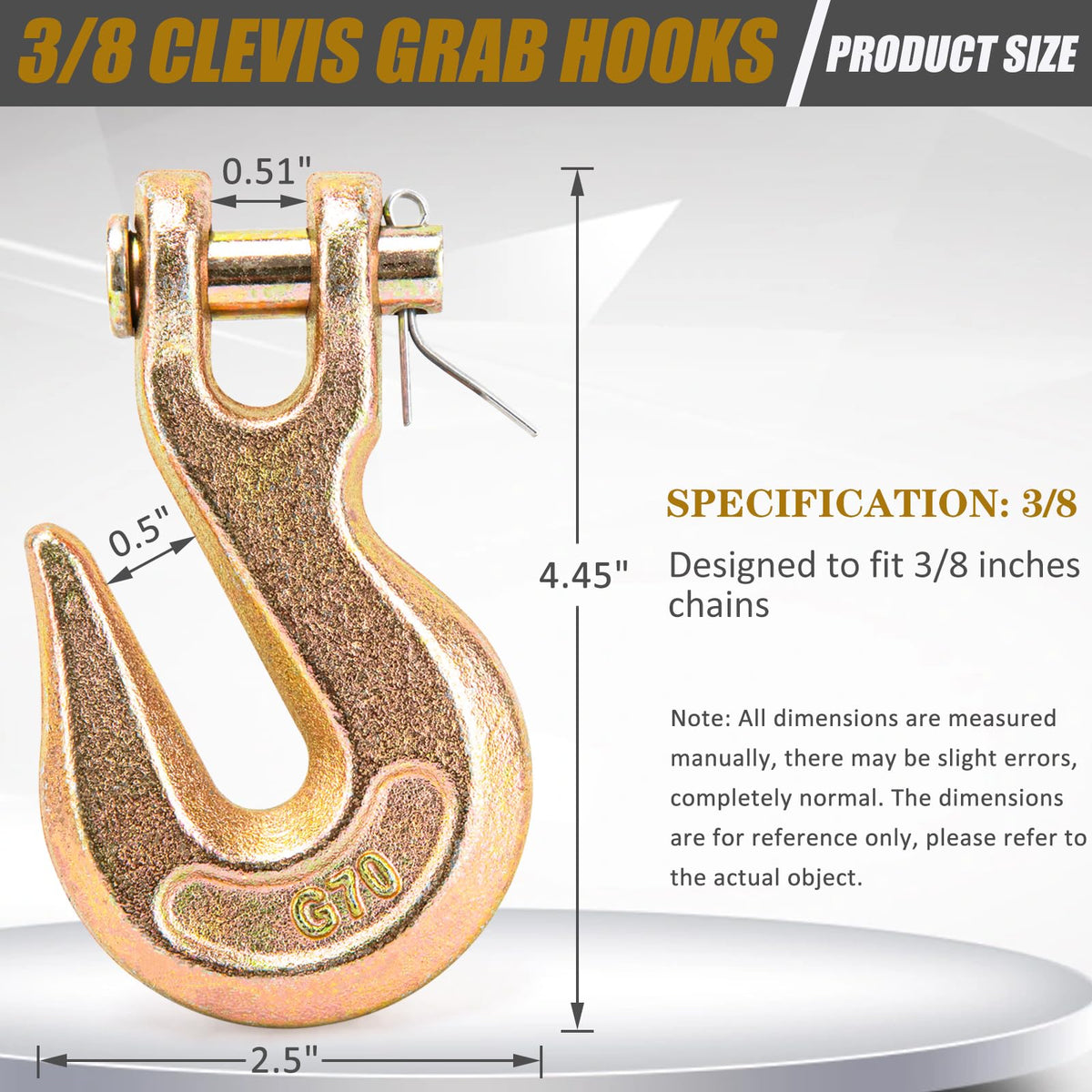 3/8 Chain Hook Heavy Duty 4 Pack H612