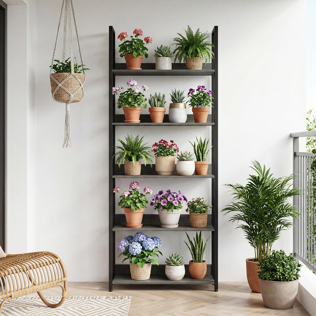 5-Tier Wooden Bookshelf Set of 2 R632