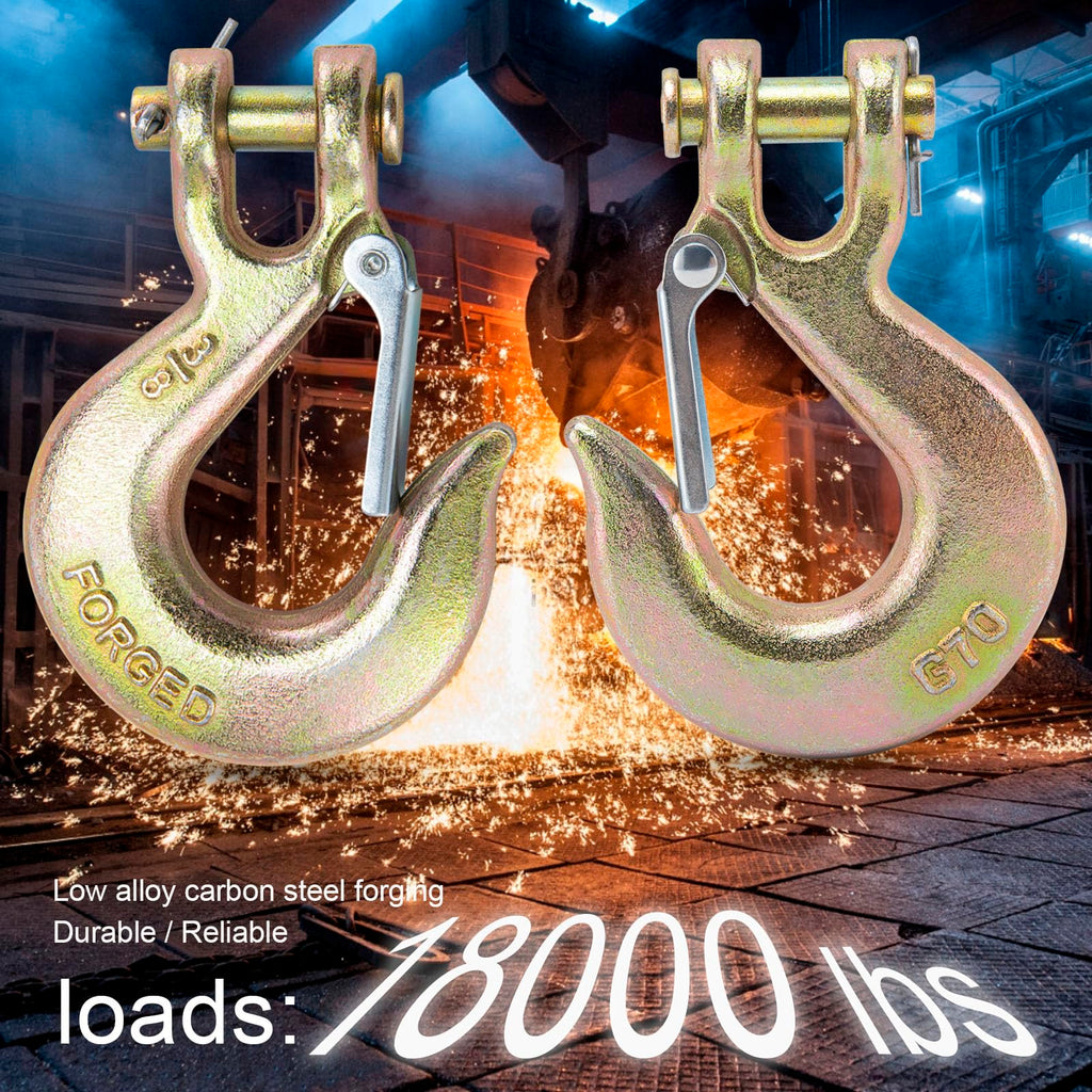 3/8 Chain Hooks with Safety Latch, 10 Pack D2914