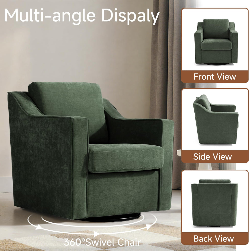 Green Swivel Accent Chairs Set of 2 C675404