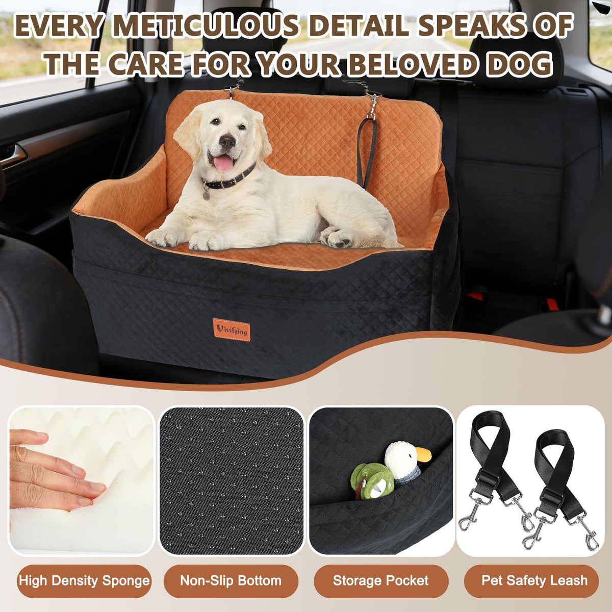 Large Dog Car Seat with 4 in Cushion T600241