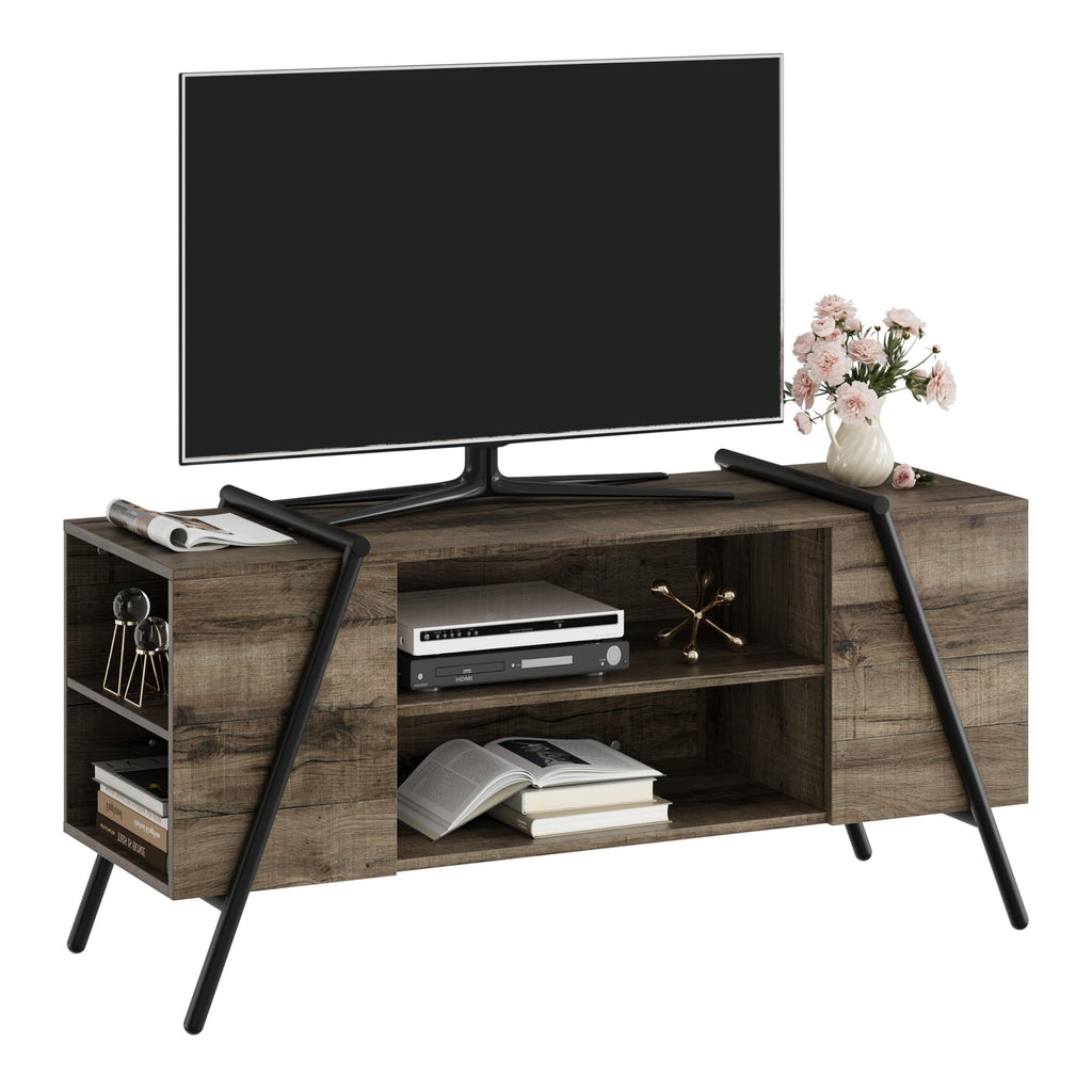 47 Inch TV Stand with Slanted Metal Legs and Adjustable Open Shelf T933