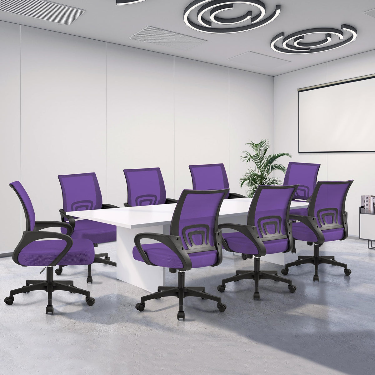 Purple Adjustable Swivel Mesh Office Chair B54582
