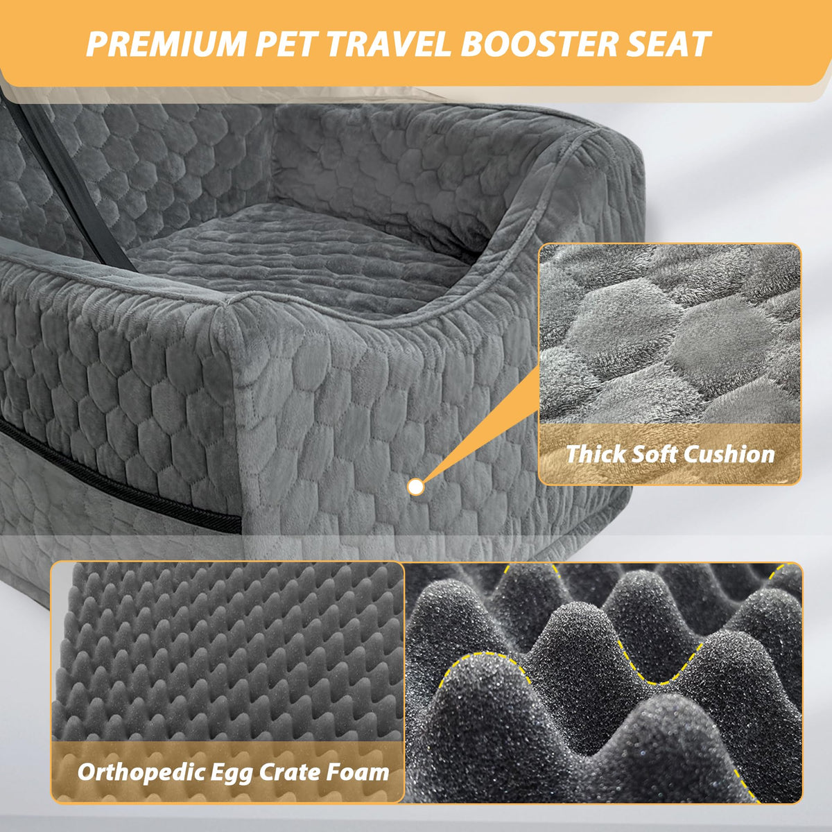 Memory Foam Dog Booster Seat with Washable Removable Cover T466